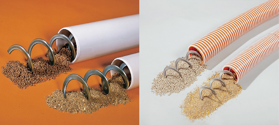 FlexVey PUR is an auger system that is much more flexible and hard-wearing.