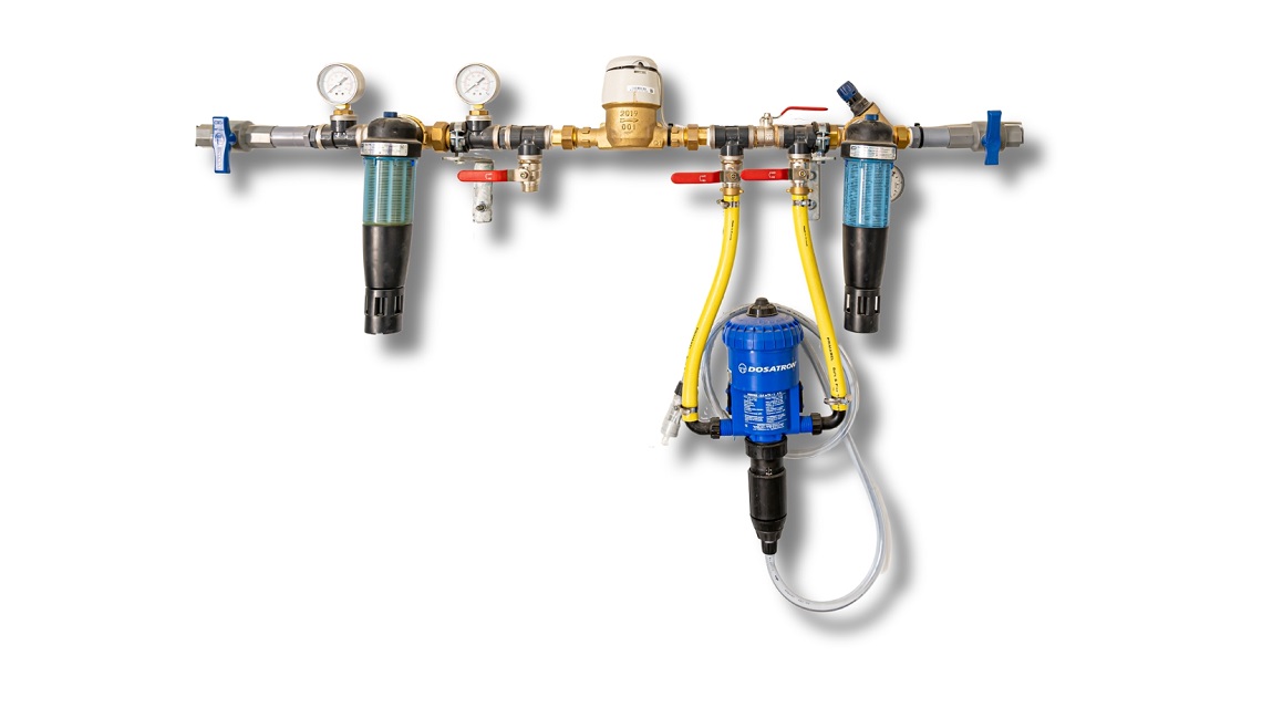 drinker system and water connection unit, installed between primary water system and house water line.