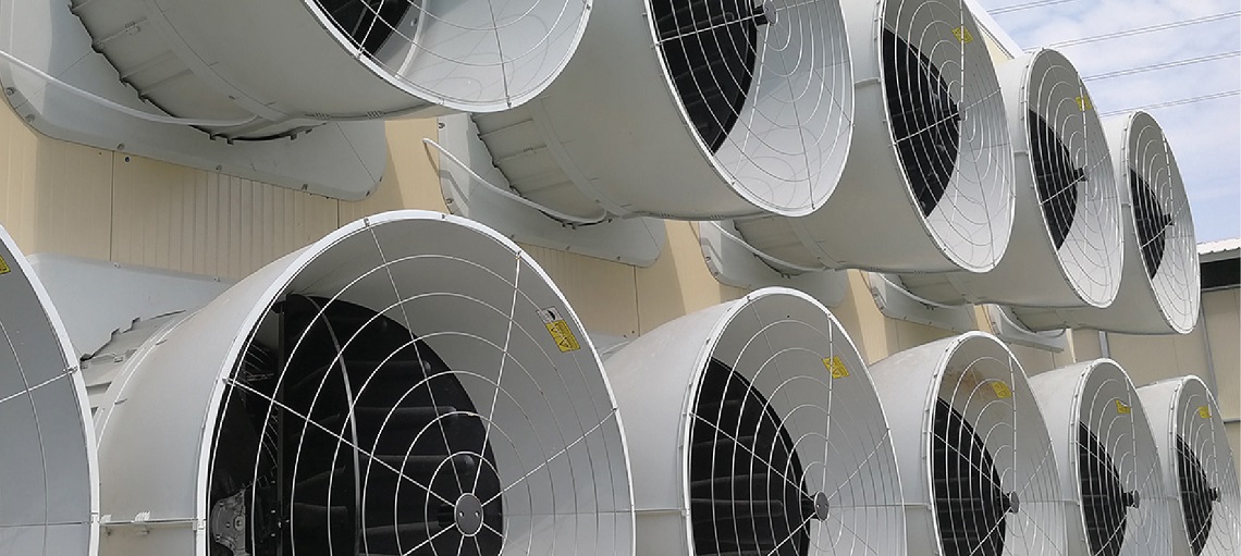 Robust exhaust fans maintain a comfortable and stable environment. 
