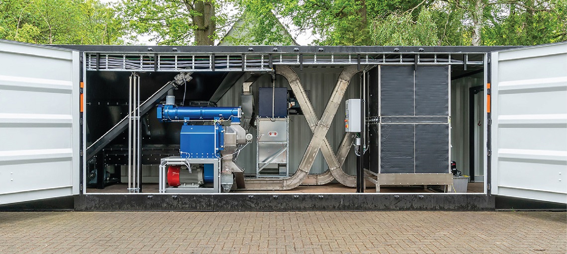 The PelletBox from Big Dutchman is a high-capacity dry manure pelletiser in a container.