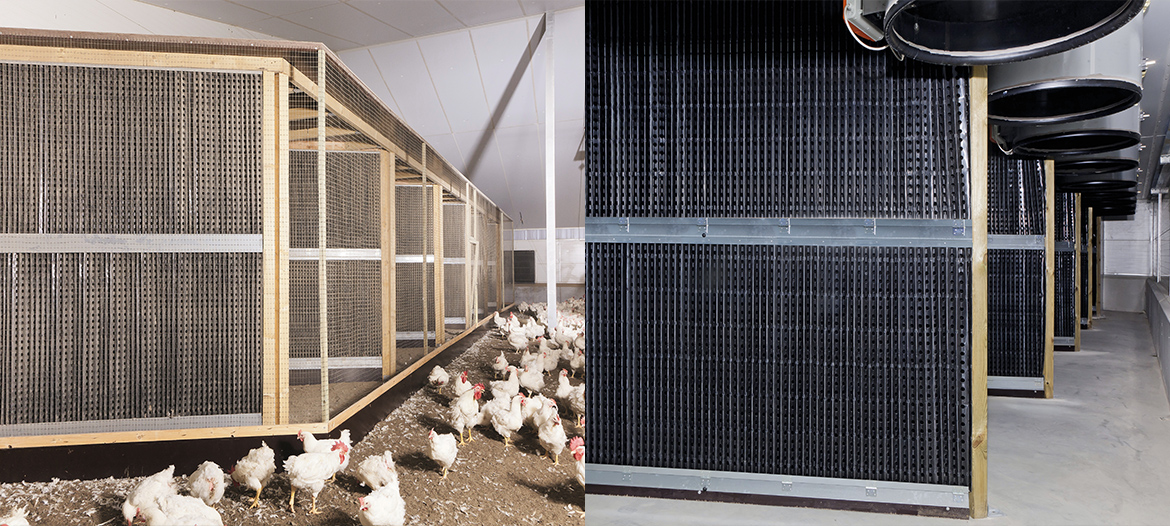 Poultry house dry dust air filter system